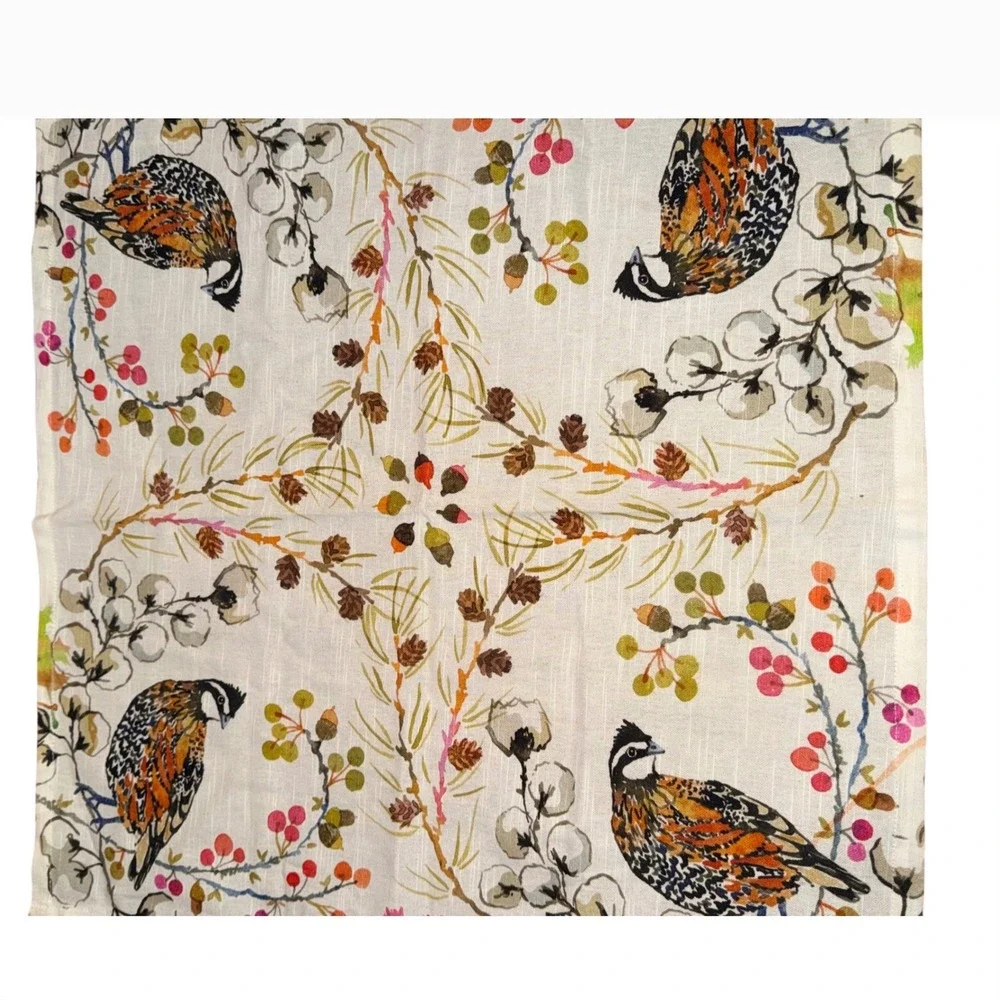Betsy Olmsted Quails Tea Towel New Cotton Kitchen Towel Bird Nature Cottagecore